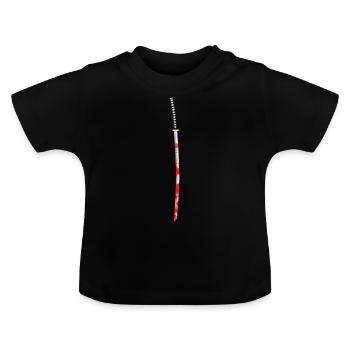 Blutiges Samurai Schwert - Baby Bio-T-Shirt mit Rundhals - Schwarz - Vorne