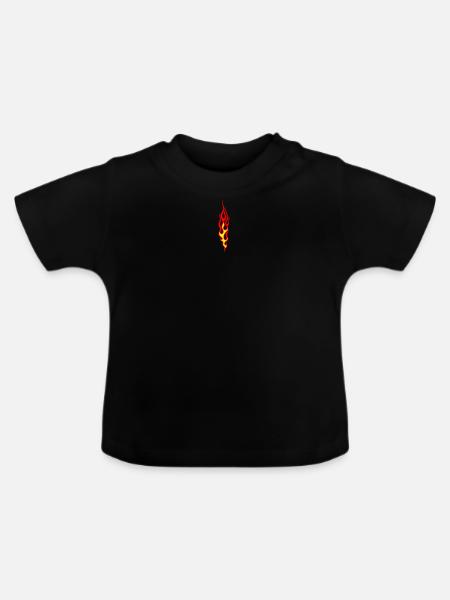 flammen - Baby Bio-T-Shirt mit Rundhals - Schwarz
