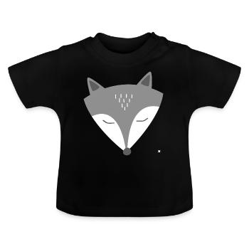 wolf - Baby Organic T-Shirt with Round Neck - black - Front