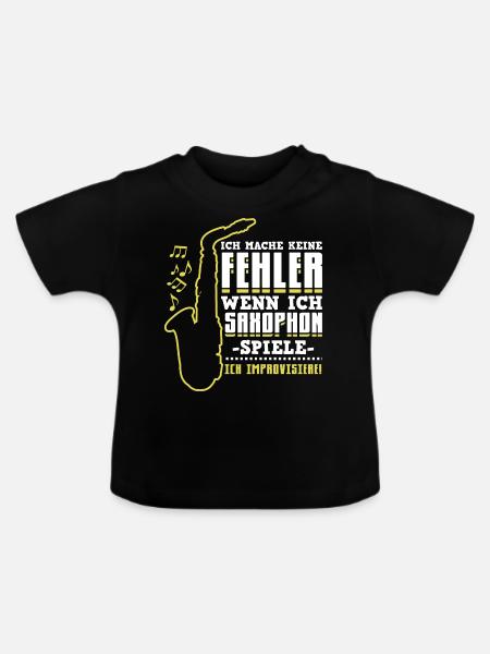 Ich spiele Saxophon - Saxophonspieler Musik Chor - Baby Bio-T-Shirt mit Rundhals - Schwarz