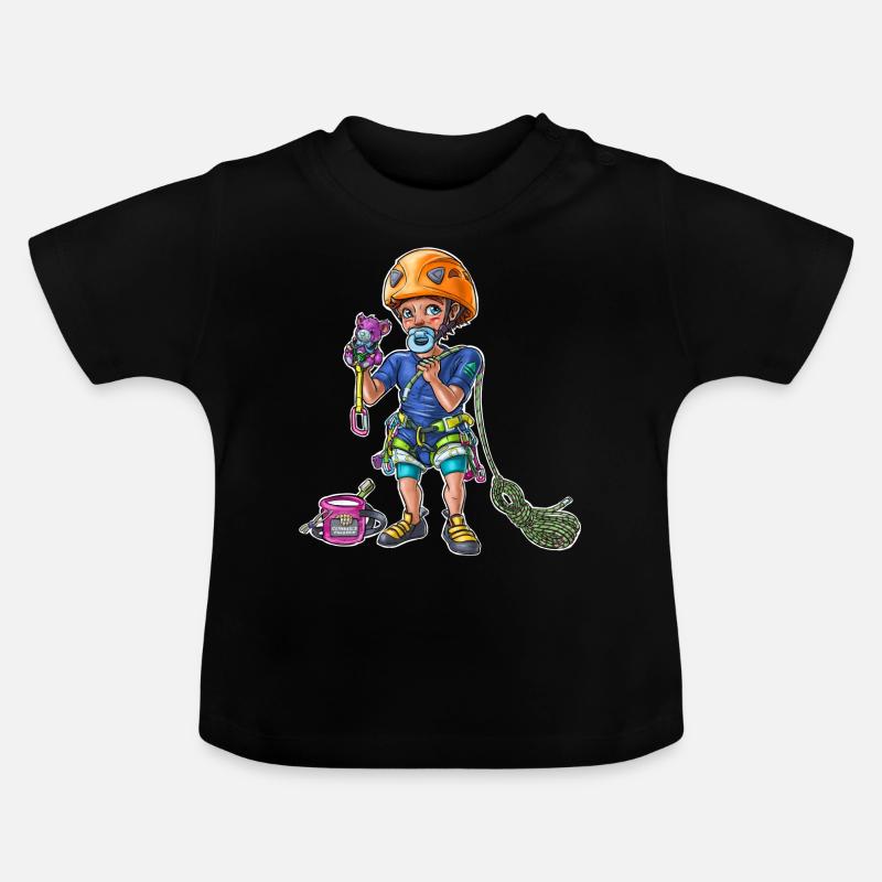 Petit bébé grimpeur 2 - T-shirt bio col rond Bébé - noir