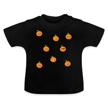 Orange - T-shirt bio col rond Bébé - noir - Devant