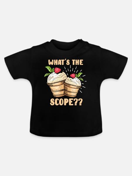 ¿Cuál es el alcance de la ropa de helado divertida? - Camiseta orgánica para bebé con cuello redondo - negro