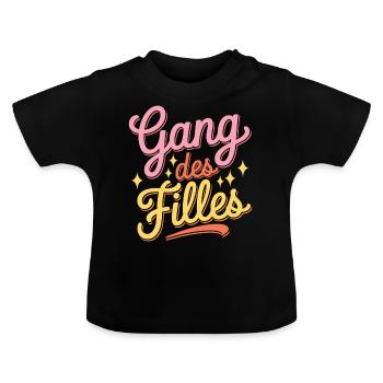 ang des filles - T-shirt bio col rond Bébé - noir - Devant