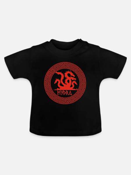 Rotes Hydra-Symbol - Baby Bio-T-Shirt mit Rundhals - Schwarz