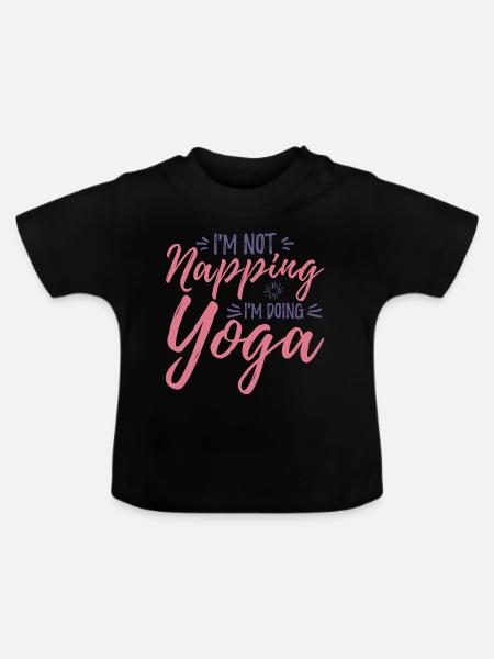 Ich mache Yoga - Baby Bio-T-Shirt mit Rundhals - Schwarz