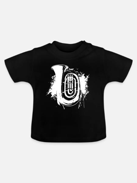 Tuba Graffiti - Baby Bio-T-Shirt mit Rundhals - Schwarz