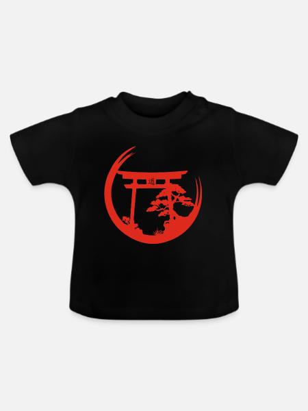 Japanische Atmosphäre (rot) - Baby Bio-T-Shirt mit Rundhals - Schwarz