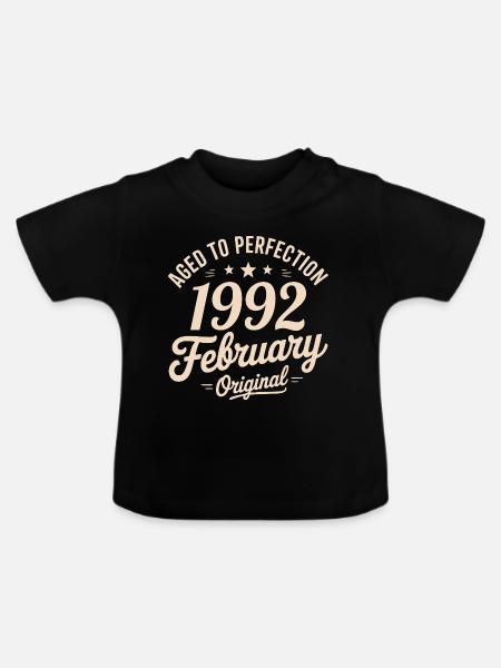 Février 1992 – Februar 1992 - Baby Bio-T-Shirt mit Rundhals - Schwarz