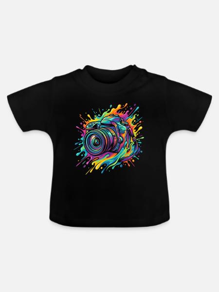 Kamera Fotografie Fotograf Spiegelreflex - Baby Bio-T-Shirt mit Rundhals - Schwarz