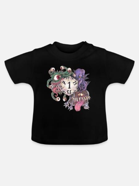 Rollenspiel Tabletop D20 Würfel Geschenk Fail - Baby Bio-T-Shirt mit Rundhals - Schwarz