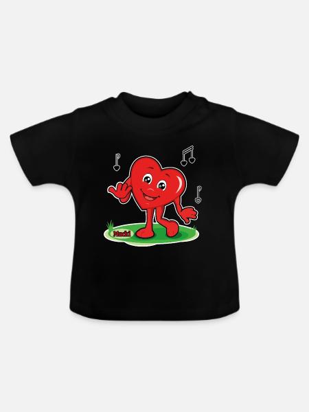 Mucki Trällert - Baby Bio-T-Shirt mit Rundhals - Schwarz