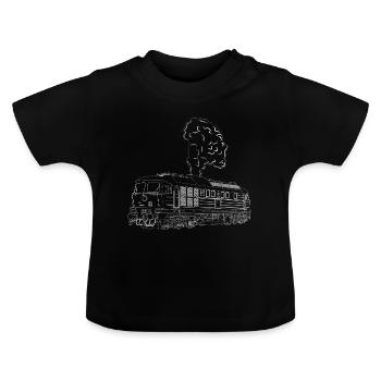 Ludmilla Lok Diesel Locomotive Taiga Drum BR 130 BR 132 - Baby Organic T-Shirt with Round Neck - black - Front