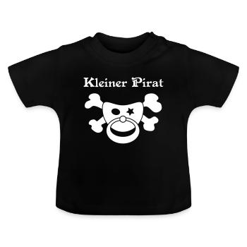Little Pirate - Pirate Baby - Baby Organic T-Shirt with Round Neck - black - Front