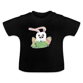 Easter is here! Nice gift Cool for kids - Baby Organic T-Shirt with Round Neck - black - Front