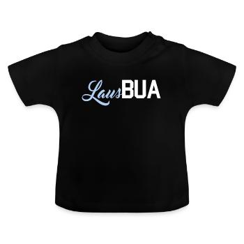 Lausbua (weiß) - Baby Bio-T-Shirt mit Rundhals - Schwarz - Vorne