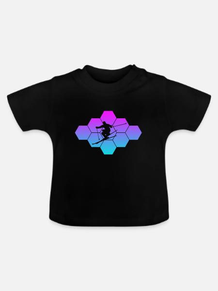 skiing - Baby Bio-T-Shirt mit Rundhals - Schwarz
