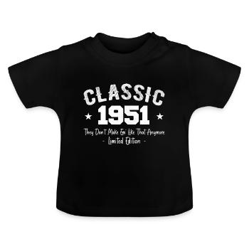Né 1951 Vintage Cadeau Anniversaire Classic 1951 - T-shirt bio col rond Bébé - noir - Devant
