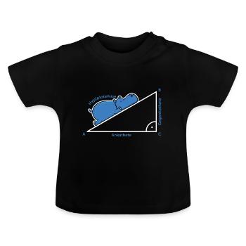 Hyppotenuse Pythagore De Math Hippo cadeau enseignant - T-shirt bio col rond Bébé - noir - Devant