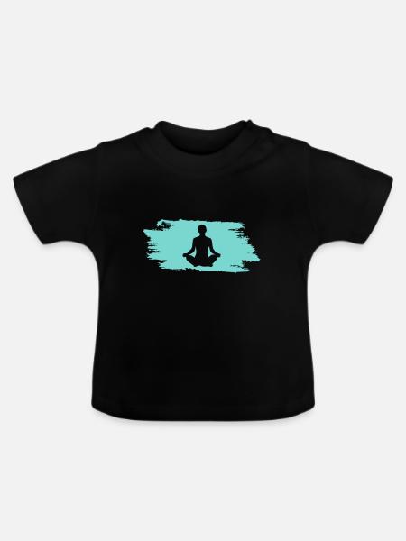 Om Yoga - Baby Bio-T-Shirt mit Rundhals - Schwarz