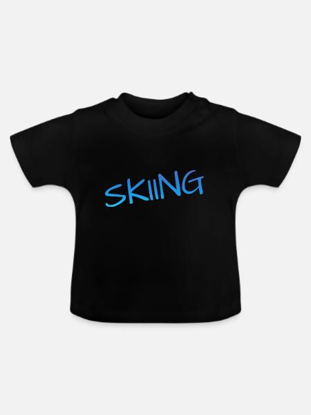 skiing - Baby Bio-T-Shirt mit Rundhals - Schwarz