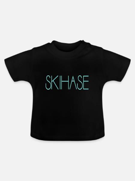 Skihase - Baby Bio-T-Shirt mit Rundhals - Schwarz