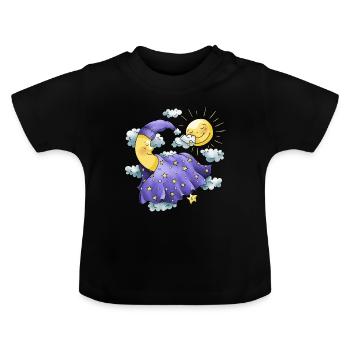 Jour et nuit - T-shirt bio col rond Bébé - noir - Devant