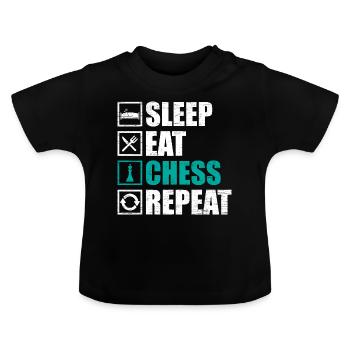 Schach - Baby Bio-T-Shirt mit Rundhals - Schwarz - Vorne