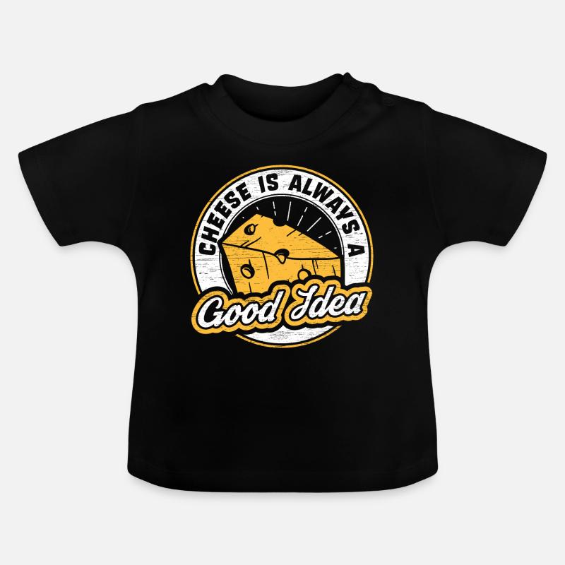 Surcuer fromage - T-shirt bio col rond Bébé - noir