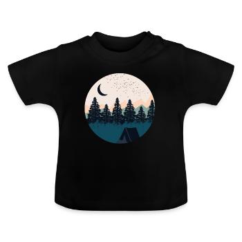 Montagnes et nature - T-shirt bio col rond Bébé - noir - Devant