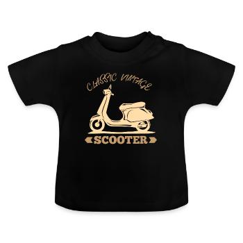 Roller - Baby Bio-T-Shirt mit Rundhals - Schwarz - Vorne