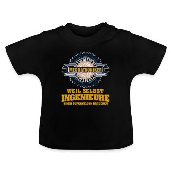 Mechatroniker - Baby Bio-T-Shirt mit Rundhals - Schwarz - Vorne