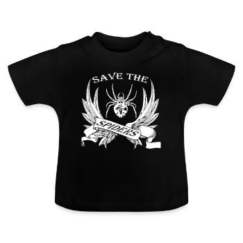 Spinne - Baby Bio-T-Shirt mit Rundhals - Schwarz - Vorne