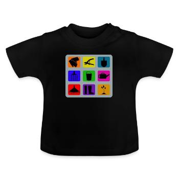 Gartenarbeit - Baby Bio-T-Shirt mit Rundhals - Schwarz - Vorne
