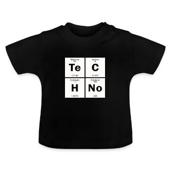 Techno - Baby Organic T-Shirt with Round Neck - black - Front