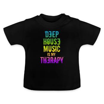 Deep House - Baby Organic T-Shirt with Round Neck - black - Front
