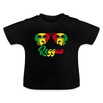 reggae - T-shirt bio col rond Bébé - noir - Devant