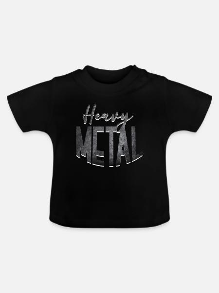 Heavy Metal - Baby Bio-T-Shirt mit Rundhals - Schwarz