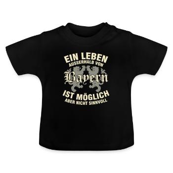Bavière - T-shirt bio col rond Bébé - noir - Devant