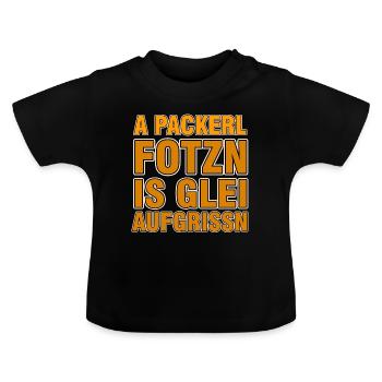 Bavarian saying - Baby Organic T-Shirt with Round Neck - black - Front