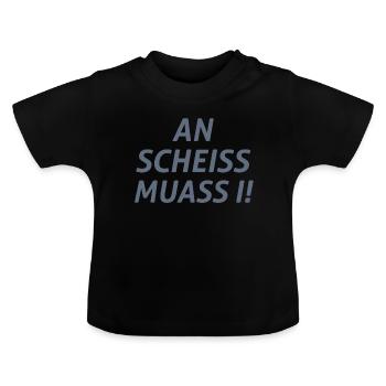 Bavarian saying - Baby Organic T-Shirt with Round Neck - black - Front