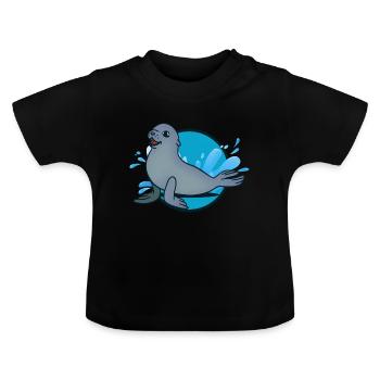 Robbe - T-shirt bio col rond Bébé - noir - Devant
