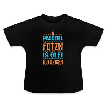 Bayrischer Spruch - Baby Bio-T-Shirt mit Rundhals - Schwarz - Vorne