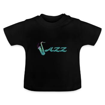 jazz - T-shirt bio col rond Bébé - noir - Devant