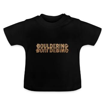 bouldering - T-shirt bio col rond Bébé - noir - Devant