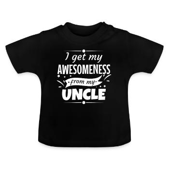 Baby Onkel Onkel Brorson Systerson Gift - Baby Bio-T-Shirt mit Rundhals - Schwarz - Vorne