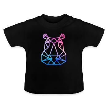 Hippopotames géométrique - T-shirt bio col rond Bébé - noir - Devant