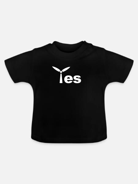 Ja zur Windenergie Windrad - Økologisk T-shirt til baby, rund hals - sort
