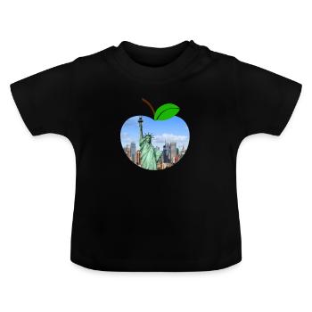 Pomme New York Statue de la Liberté - T-shirt bio col rond Bébé - noir - Devant