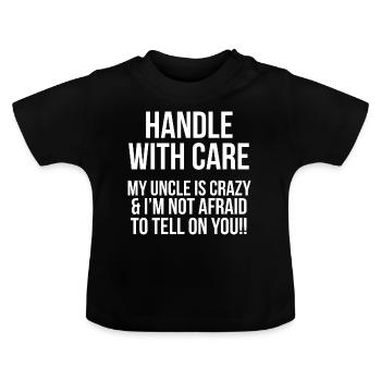 Cadeau bébé oncle oncle oncle brorson neveu - T-shirt bio col rond Bébé - noir - Devant